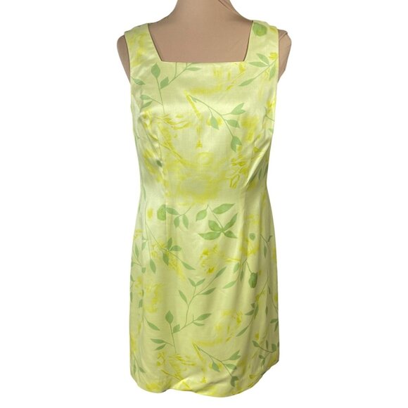 Coldwater Creek Silk Shift Dress Size 8P Petite Floral Y2K Square Neck - Picture 1 of 7
